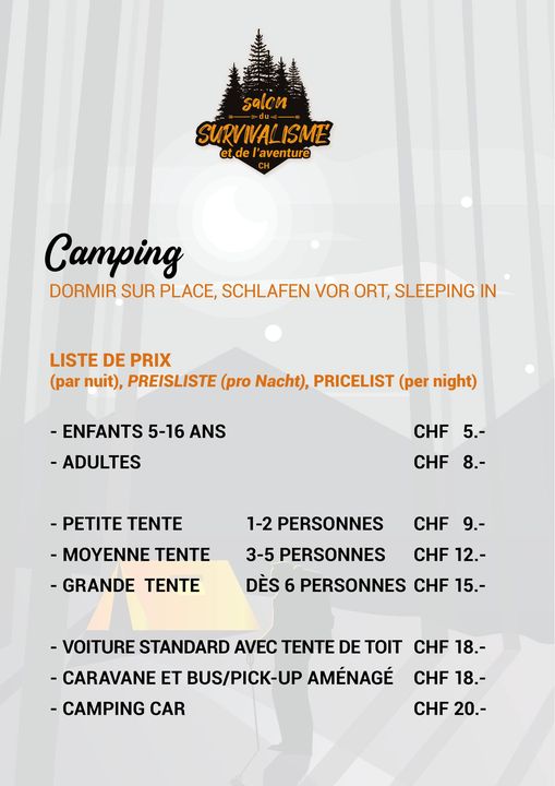 Prix camping 2023 Prix camping 2023
